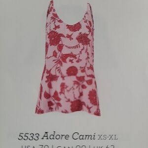 Cabi Adore Cami Pink Floral Chiffon  Tank Style 5533 Medium
